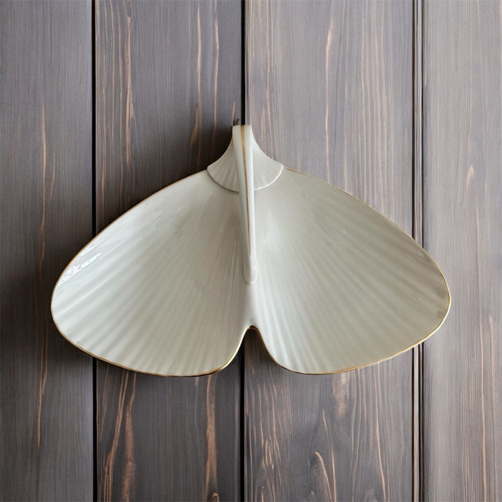Vintage Lenox Butterfly Wing Handle Double Serving Tray Dish